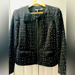 Karl Lagerfeld Black Tweed Blazer US 10